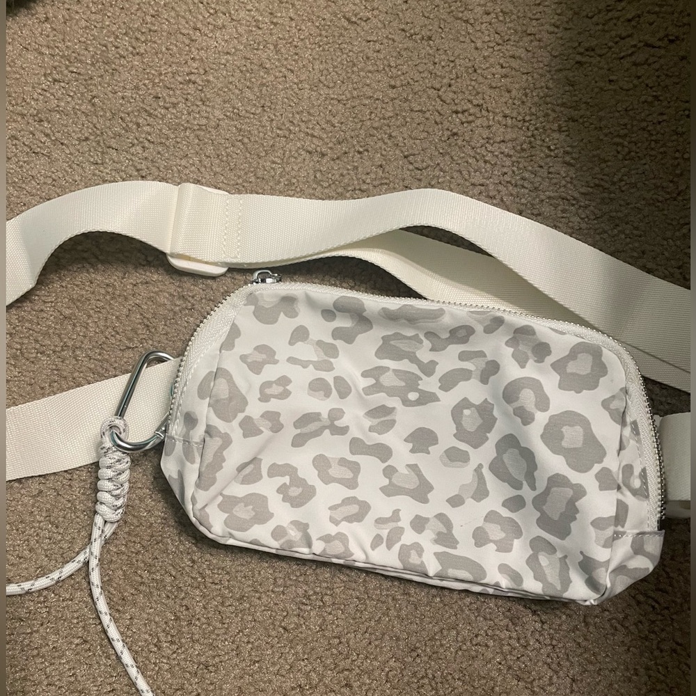 Iris & Rainbow white leopard 57” crossbody bag